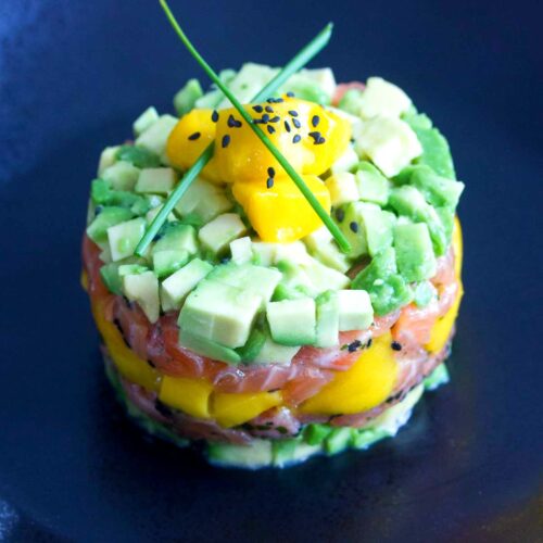 Tartare saumon avocat mangue