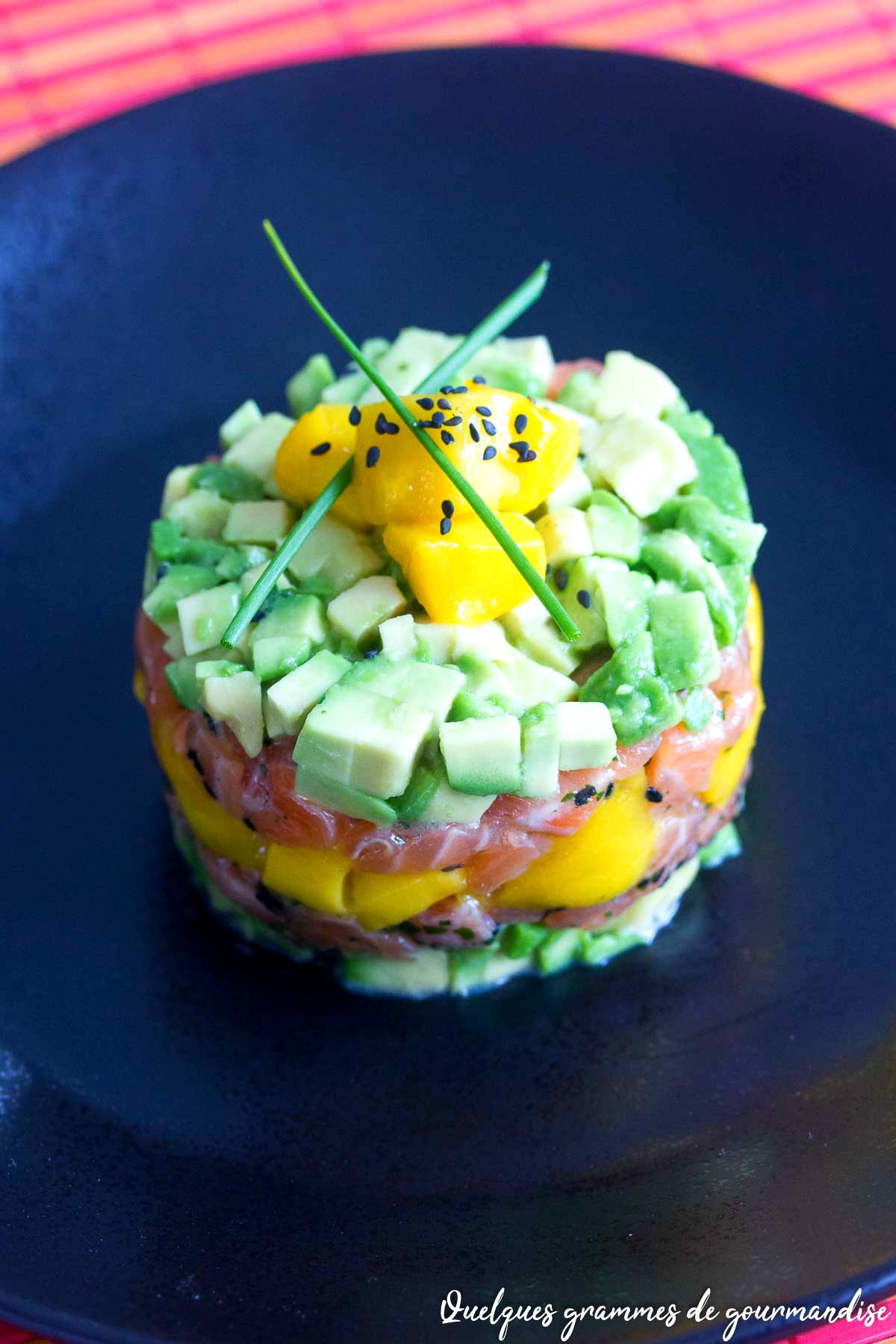 Tartare saumon avocat mangue