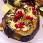 Aubergines rôties sauce yaourt et curry