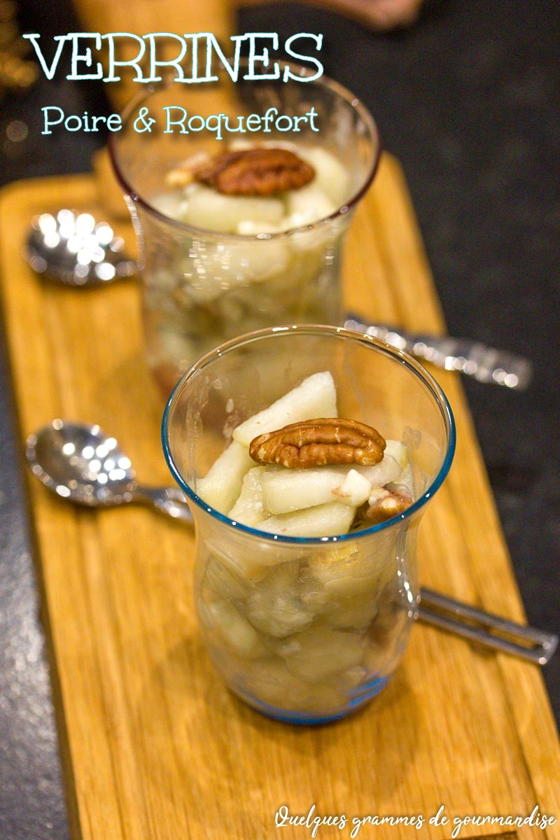 Verrines poire roquefort