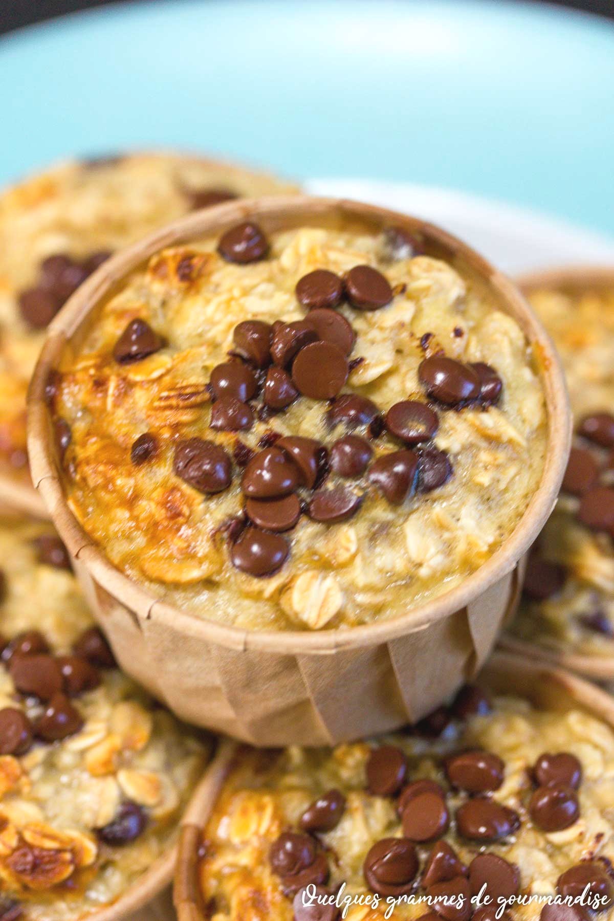 Muffins aux flocons d'avoine, banane et chocolat